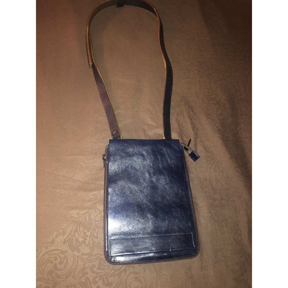 L.E.D BITES Japan Leather Blue Utility Bag Unisex BNWOT